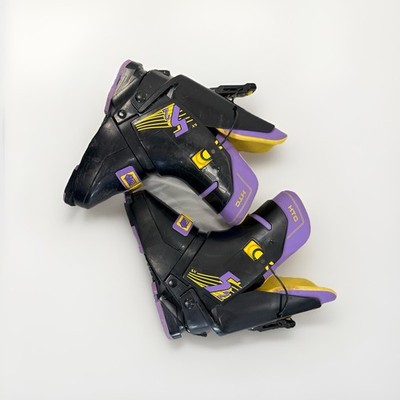 Vintage Salomon SX52 Ski Boots Size 330 Rear Entry Black Purple Yellow