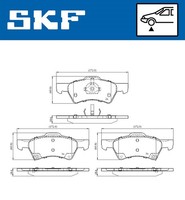 SKF Bremsbelagsatz, Scheibenbremse Vorderachse U.A. FüR Chrysler, Dodge, Jeep