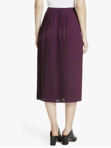 Eileen Fisher Womens Knife Pleat Midi Skirt , Purple Size 14. - Picture 2 of 9