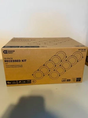 Commercial Electric Value Series 6 in LED Slim Canless - White - (10-Pack)