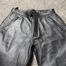 Harley-Davidson Genuine Leather Motorcycle Pants Womens 38/10 Black