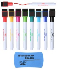 Mr. Pen- Magnetic Dry Erase 8 Pack  Eraser, Assorted Colors