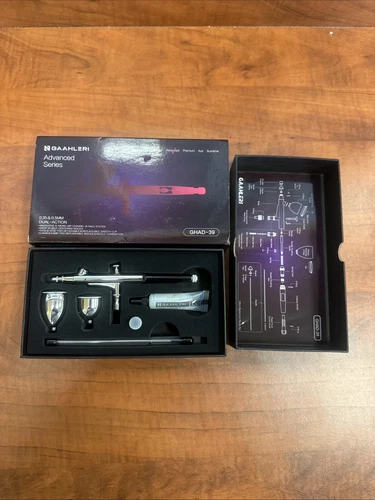 Airbrush Kit Gun Dual Action Gravity Feed Set, GHAD-39, Gaahleri New