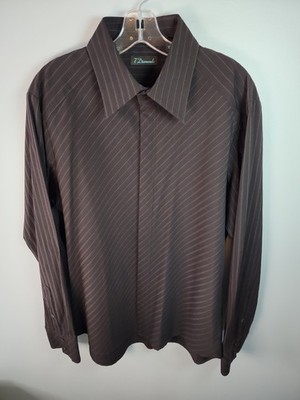 7 Diamonds Stretch Textured Pinstriped Long Sleeve Button Down Shirt Men's XL