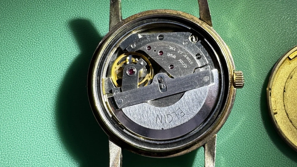 Elgin 27 Jewel 33mm 761 Movement Wrist Watch Automatic RUNS  - Image 3 of 4