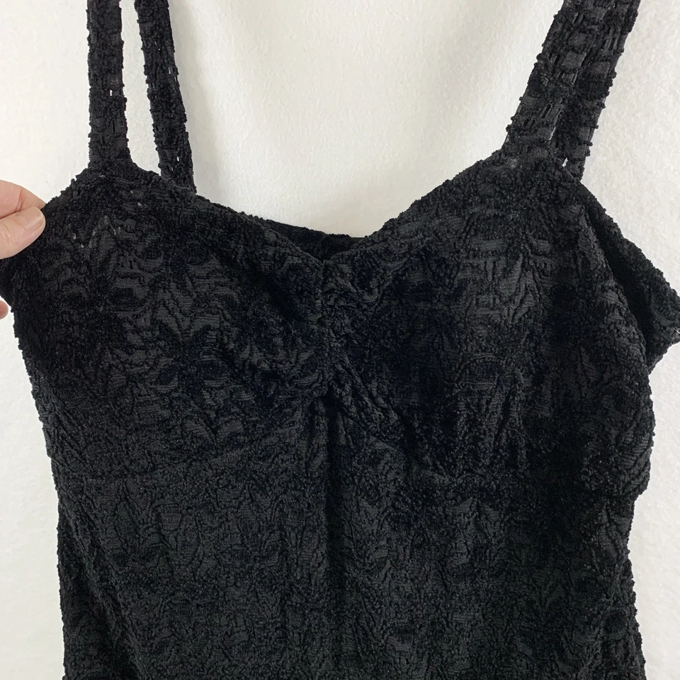 Camiseta sin mangas Vanity para mujer de terciopelo texturizado Burnout Babydoll talla XL coqueta gótica Y2K Foto 3 de 4