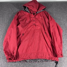 Vintage 90 s Nike Anorak 1/4 Snap Red Hooded Windbreaker SZ Medium Lightweight
