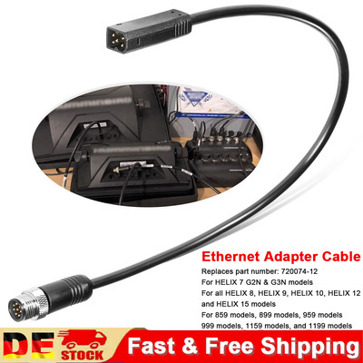 720074-12 AS EC QDE 12 Ethernet Adapter Cable for Humminbird Helix 8/9/10/12/15