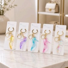 Iridescent High Heel Keychain Translucent Stiletto Shoe Bag Charm Gift 5 Colors
