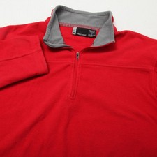 Marmot Pullover Mens Large Red Gray Half Zip Fleece Made in USA Outdoor Hiking