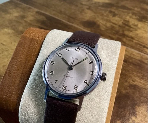 Vintage Timex Sprite Mechanical Watch | Silver Dial Arabic Numerals | Runs