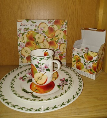 MAXWELL & WILLIAMS ORCHARD FRUITS  Apfel  Trio Becher Kuchenteller Speiseteller 