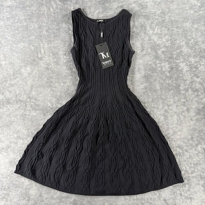 Tesoro Moda Black Pleated Dress Cocktail Gathered Waist Whimsigoth Gothic Grunge