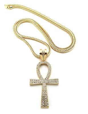 EGYPTION ANKH CROSS PIECE WITH 4mm 30'' FRANCO CHAIN