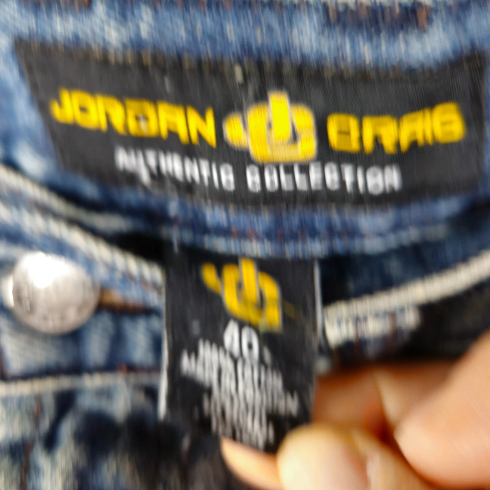 Pantalones Cortos de Jean Jordan Craig Cargo Para Hombre 40 x 21 Azul Denim Sueltos Sueltos Y2K Manchados Foto 2 de 4