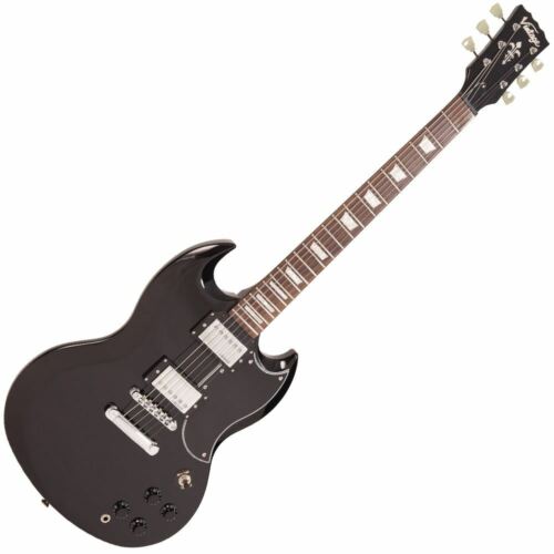Guitare électrique vintage VS6 rééditée ~ noir brillant - Photo 1/1
