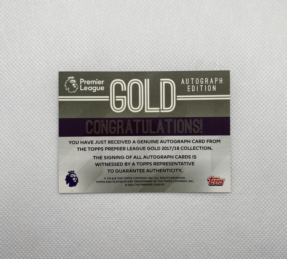 2017-18 Topps Premier League Gold Auto Issue Kelechi Iheanacho Auto MINT - Image 2 of 2