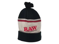 RAW X ROLLING PAPERS POMPOM HAT - BROWN AND BLACK  - One Size Fits All BRAND NEW