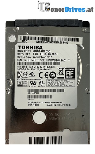 Toshiba - MQ01ABF050 - 500 GB - SATA - Pcb : G003235C*