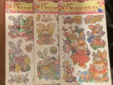 Laser Decorations x 3 Large Holographic Sticker Sheets 35cm x 23cm