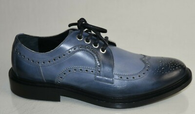 $975 NEW Jimmy Choo Lace Up Wing Tip OMBRE Leather Blue Grey  display picture 2