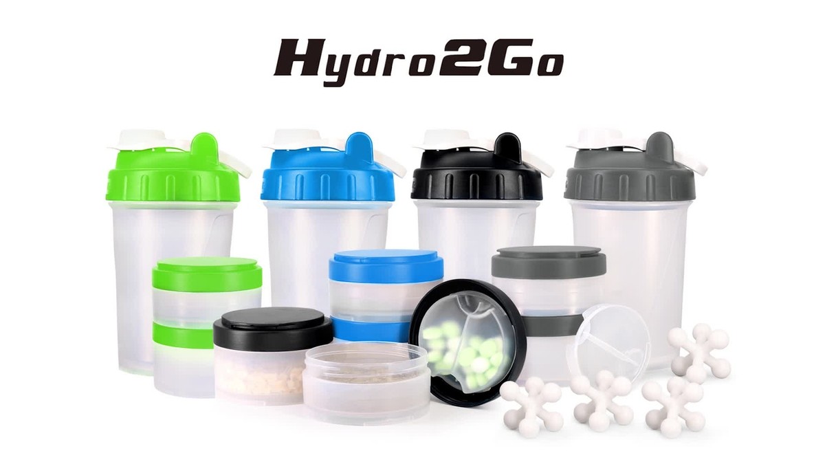 16 OZ Shake Bottle Protein Powder Shaker Blender Gym Smoothie Cup two  storage