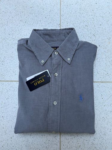 Polo Ralph Lauren Cord Shirt Grey Button Down Custom Fit Size XL - Picture 10 of 15