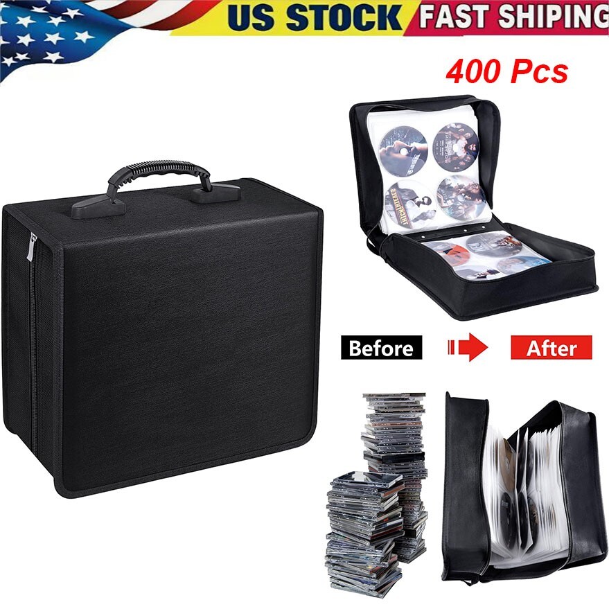 400 Disc CD DVD Organizer Holder Storage Case Bag Wallet Album Media Video Black