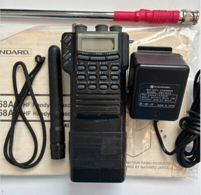 Standard C168A VHF Handy Transceiver with 2 antennas, charger and manual