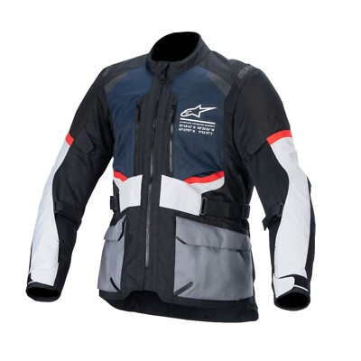 Alpinestars Andes Air Drystar Mens Motorcycle Jacket Dark Blue/Black / Ice Grey