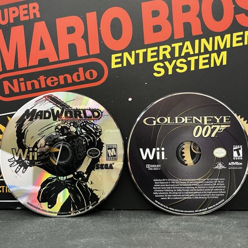 Mad World & Goldeneye 007 Nintendo Wii NTSC-U/C USA TESTED FREE TRACKED POSTAGE