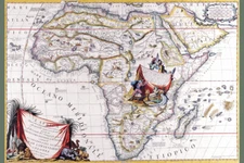 Map of Africa by Vincenzo Coronellic 1692 Antique Vintage Art Poster 12x18