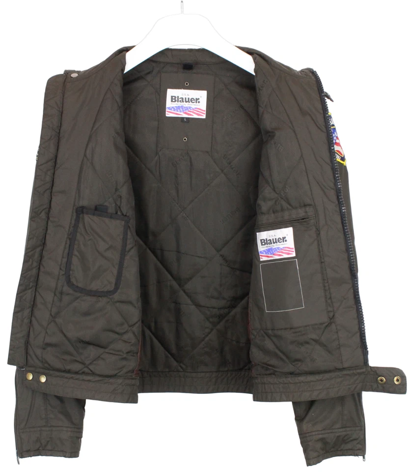 Blue Jacket Women Large Insulated Mock Collar Pockets Zipper Brown - Image 4 of 4