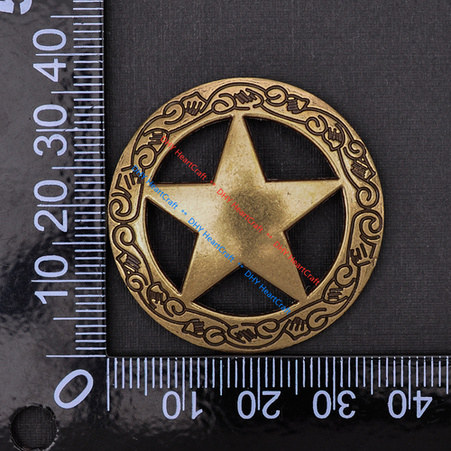 10PC WESTERN SADDLE HORSE TACK ANTIQUE ENGRAVED RANGER STAR CONCHOS SCREW BACK - Picture 5 of 10
