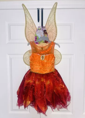 Disney Store FAWN ANIMAL FAIRY COSTUME DRESS Size 7-8 w/ Matching WINGS NWT