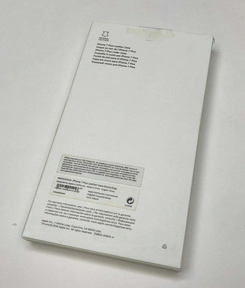 Genuine Apple Leather Back Case Cover for iPhone 7/8/7+/8+ Storm Gray/Black - Image 2 of 4