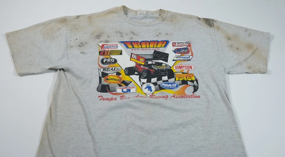 Camiseta gráfica vintage Grunge Tabara Tampa Racing Association Jim Childers XL Foto 2 de 4