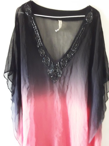 Just Jeans Top Womens Sheer Size 12 Top Flowy Wide Sleeves Sheer - Picture 5 of 9