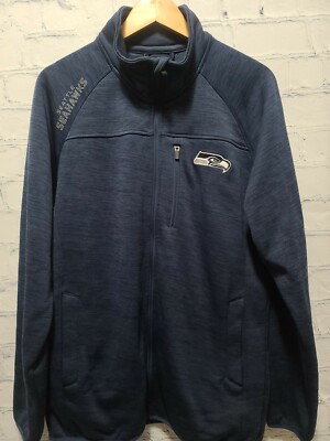 G-III Seattle Seahawks Men's Slap Shot Full Zip Jacket Medium Navy EUC!! A104
