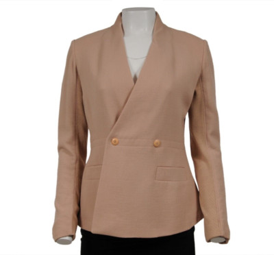 Rick Owen Womens Double Breasted Blazer 40IT US6 Beige Sand Rose Dark Pink Nude