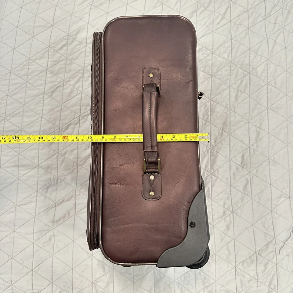 Claire Chase Rolling Carry-on Brown Genuine Top Grain Leather - Image 4 of 4