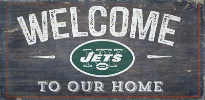 New York Jets Welcome to our Home Wood Sign - NY NEW 12'' x 6''  Decoration Gift