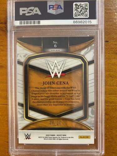 2022 Panini Select WWE John Cena #6 Championship Gold Prizm /10 PSA 9 Mint - Picture 2 of 2