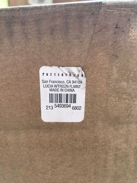 Pottery Barn Lucia Flush Mount Flushmount Ceiling Light Patina