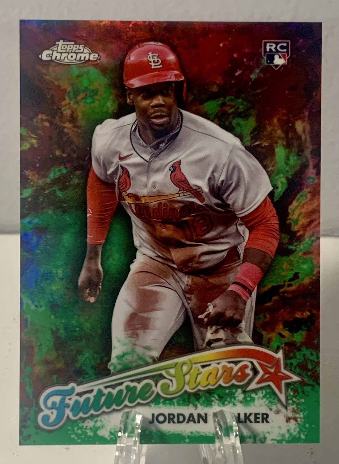 2023 Topps Chrome Update Future Stars #FSU-7 Jordan Walker Green /99 Cardinals