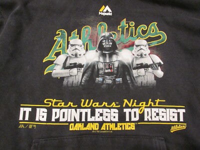 RARE Vintage Oakland A's Athletics STAR WARS Night Hoodie It is Futile to  Resist