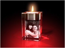 2D Glas Gravur Teelicht Ostern Deko Personalisiert Foto Bild Laser Kristallglas