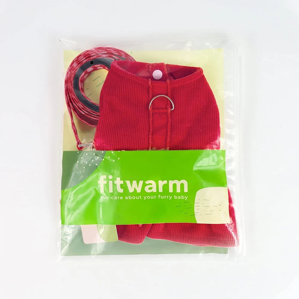 Dog Harness Dress with Leash Set Christmas Dog Clothes for Medium Dogs Girl Red