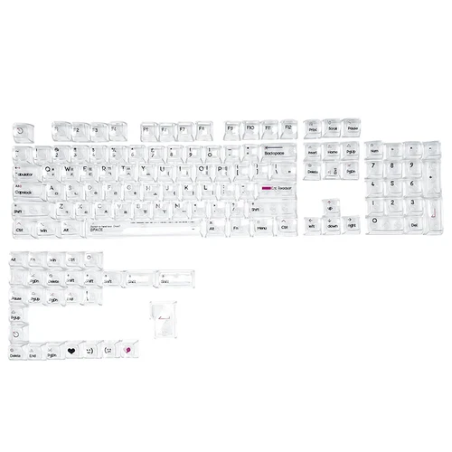 Korean Transparent Keycap Set PC Shine Through Backlit Keycaps CBSA Profile _ou