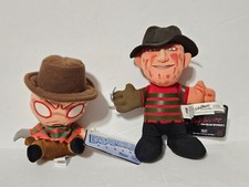 Lot of 2 Freddy Krueger Plush. A Nightmare on Elm St. Horror Block. Funko Mopeez